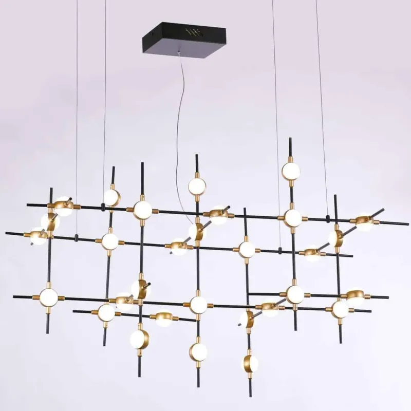 Lampa wisząca metalowa czarno-złota 55-punktowa MD18001067-55A BG z serii PROVENZA - Lampy Italux Kup online